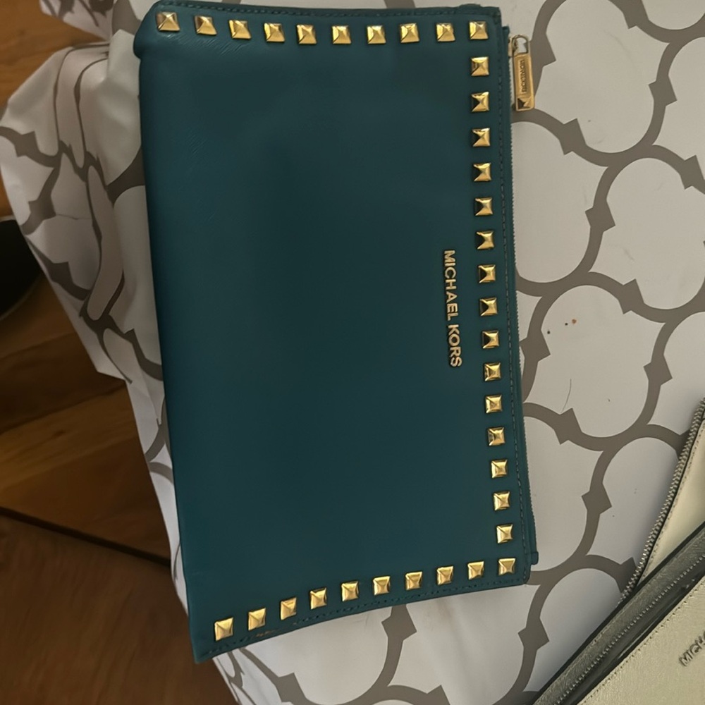 KORS JET SETChram  Wristlet OS Blue Michael kors